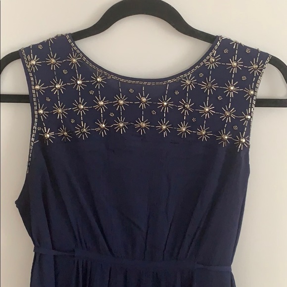Navy Beaded Dress - Picture 1 of 7